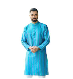 Short Panjabi -  Multicolor Silk Panjabi