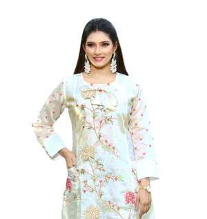 Embroidered Silk Single Frock