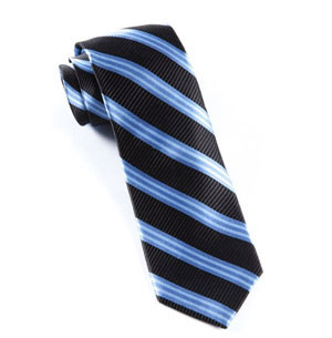 Sleek Sophistication: Elevate Your Style with our Stripe Black Men's Tie