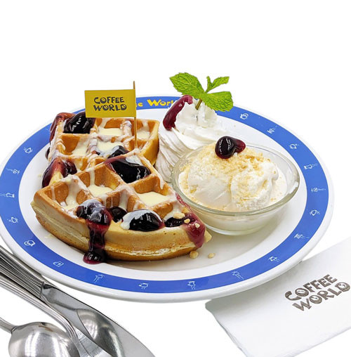 Cream Cheese Waffle with Blueberry From Coffee World