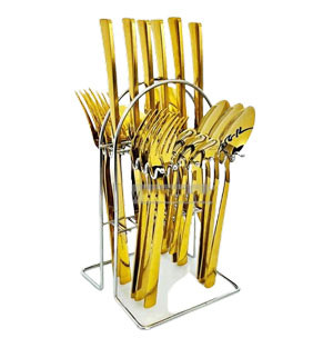 24 Pcs Stainless Steel Cutlery Set with Stand
