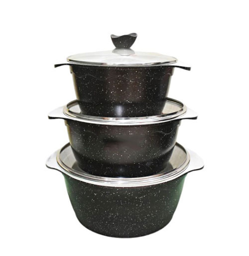 Curry Cooker -  3 pcs JIO Non Stick Granite Coated Cookware Set RH1865