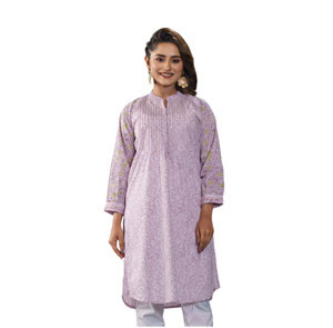 ETHNIC AVERAGE KURTI-LAVENDER