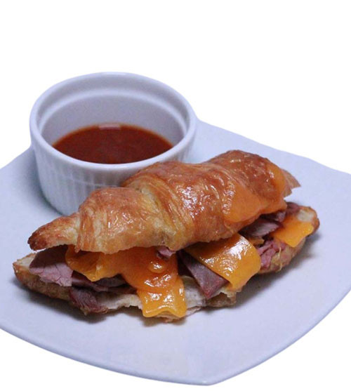 Roast Beef Sandwich on a Croissant  From NORTH END Coffee Roasters