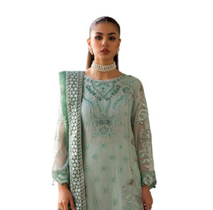 Exquisite Embroidered Semi-Stitched Luxury 3-Piece Set For Women