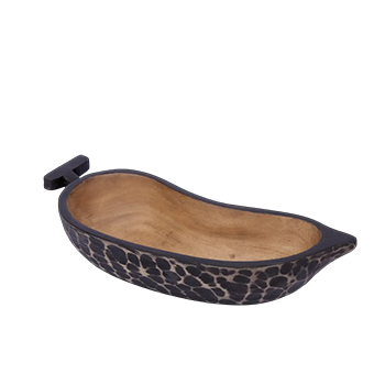 Ceramic Showpiece  -  Chocolate Mahogany Wooden Bowl