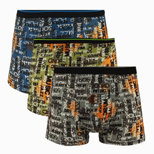 Unique Text Pattern Boxer Shorts Combo for Men