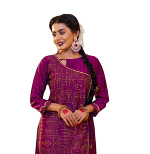 ETHNIC FUSION KURTI-VIOLET