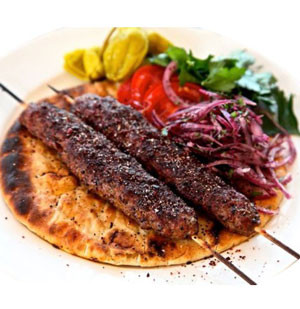 Middle Eastern Food:  Adana Kabab From - "Turkish Kabab"