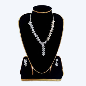 Radiant Crystal Floral Blossom Jewelry Set