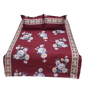 Bed Sheet - Camaliya Maroon Bed Sheet