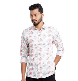 Crisp and Classic: White Long Sleeve Cotton Shirt - Elevate Your Casual Look with Sophisticated Simplicity