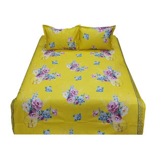 Bed Sheet - BED SHEET HRT Roses Vintage Yellow