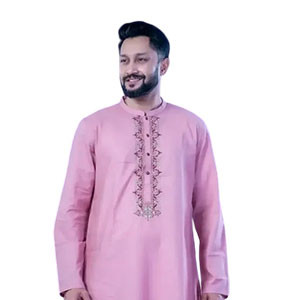 Men’s Panjabi - Joy-Silk Panjabi features screen-print & embroidery work