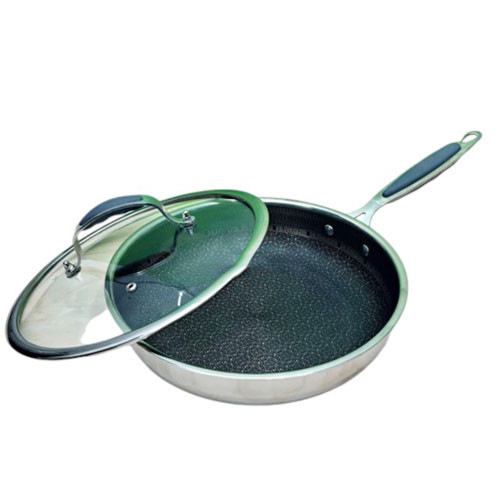 Frying Pans - 26cm 3 Layer Kaisa Villa Stainless Steel 316 Austenite Frying Pan with Lid KV-30406