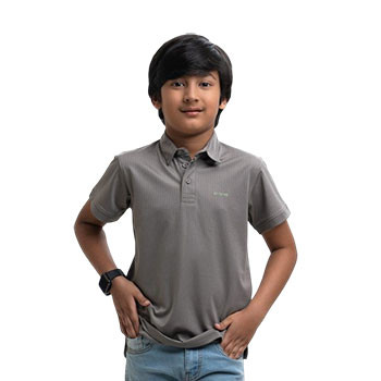 Kids Polo Shirt -  Gray Stitch Kids Polo