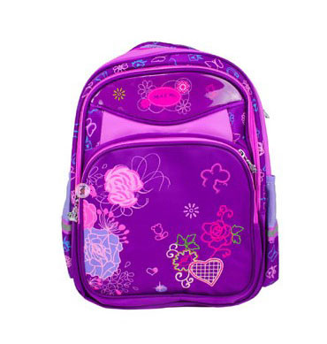 School Bags  -  Max Cartoon School Bag (Violet Color) - M-1536 - Flower Design