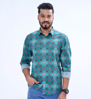 Timeless Style in Blue: Cotton Long Sleeve Casual Shirt - Elevate Your Casual Wardrobe with Comfort and Elegance