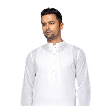 White Embroidered Addi Cotton Panjabi