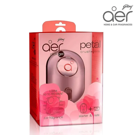 Air Fresheners - Godrej Aer Click Car Vent Air Freshener Kit Petal Crush Pink-10ml