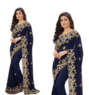 Weightless Georgette Embroidery Sharee-2
