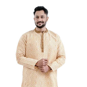 Men’s Panjabi - Cotton Panjabi features screen-print & karchupi work