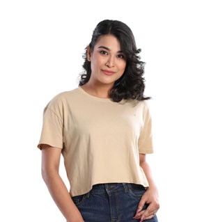 Women T-Shirt - Round Neck Solid Tee - 02