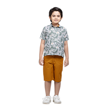Shirt Pant Set -  Green Printed Cotton Shirt Pant Set