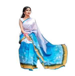 Silk Sharee - Duck Design Art Silk Sharee