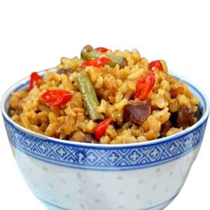 Chicken Long Bean Rice Bowl From "Hakka Dhaka"