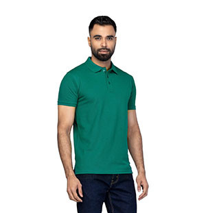 Green Mixed Cotton Polo Shirt For Men