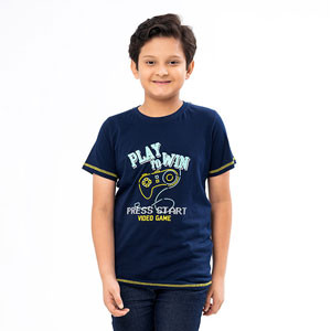 Nautical Comfort: Navy Blue Cotton T-Shirt - Effortless Style for Everyday Elegance