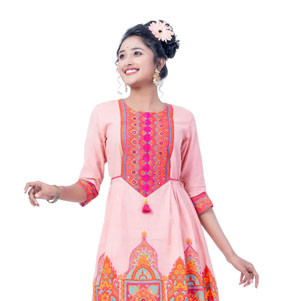 Kameez Only -  Peach Color Women’s Single Kamiz