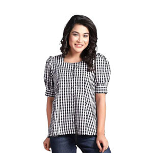 Women Top  -  Cotton Puff Sleeve Top