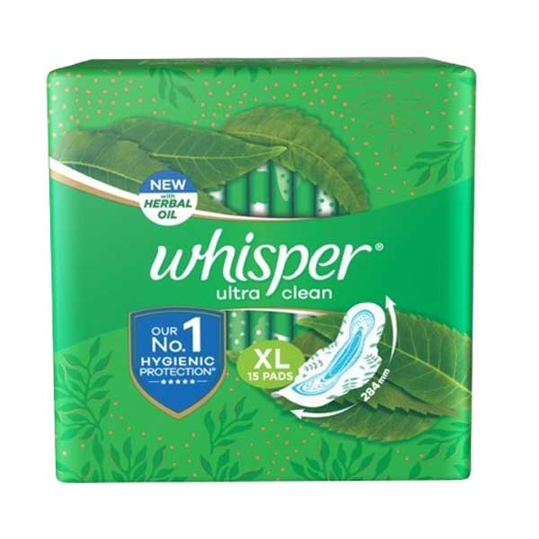 UV Whisper Ultra Clean Wings Sanitary Napkin XL 15 pcs Send gift to