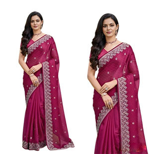 Premium embroidered silk sharee-07