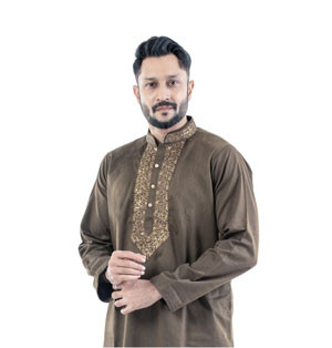 Men’s Coffee Color Cotton Panjabi