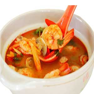 Thai Food:  Tomyam Goong Soup With Prawn & Mushroom  - Taiking