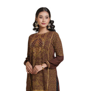 Ladies Average Kurti- Brown