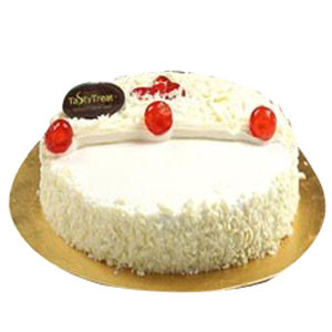 Whimsical Elegance: Tasty Treat White Forest Cake