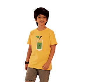 Kids T-Shirt -  Yellow Boy's Knit T-Shirt