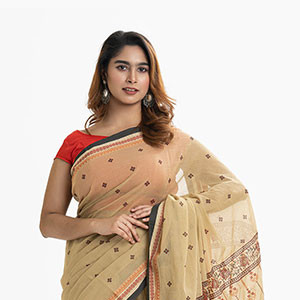 Women’s Golden Cotton Sharee