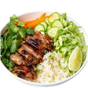 Lemongrass Chicken Rice Bowl From "Hakka Dhaka"