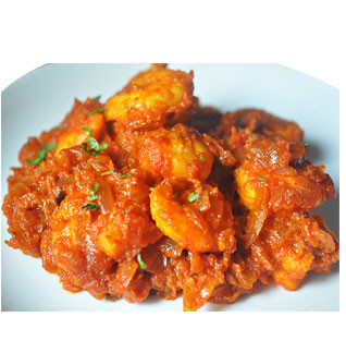 Chinese Food: Prawn Masala -"Kabab Palace"