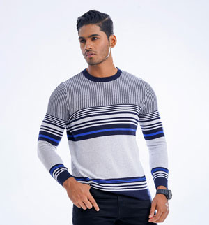Crisp Elegance: Men's Classic White Sweater for Timeless Style