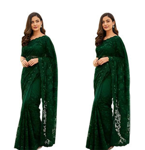 Premium embroidered silk sharee-6