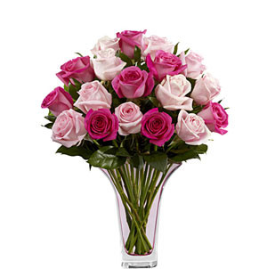 Beautiful imported 22 pcs Pink Roses decorated in a Vase