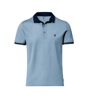 Single Jersey Knitted Cotton Polo - Sky blue