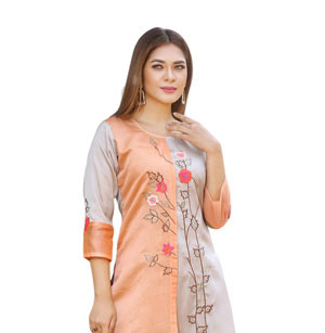 Kameez Only - Embroidered Silk Kameez-01