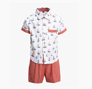 Baby Boys - White Shirt Pant Set